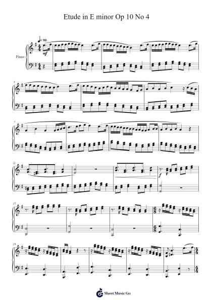 Etude in E minor Op 10 No 4 Sheet Music by Yvesmeg Todrey-Arr.Uvey