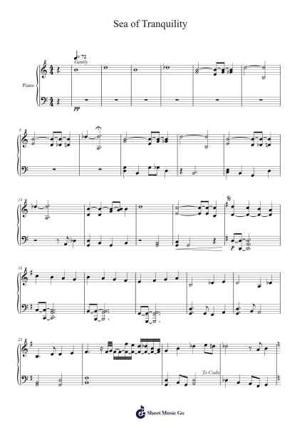 Sea of Tranquility Sheet Music by Vaugback Scottdwight-Arr.Uppold Bruckey