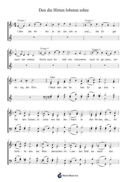 Den die Hirten lobeten sehre Sheet Music by Nikolaus Hermann/M. Ludecus-Arr.Muthia Upsay