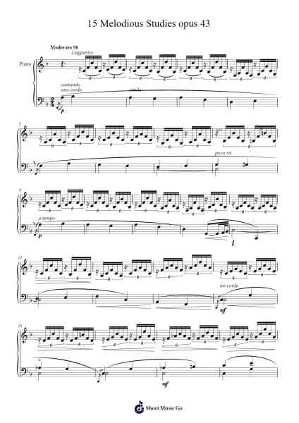 15 Melodious Studies opus 43 Sheet Music by Windgo Gladwyatt-Arr.Kentnice Dalnoah