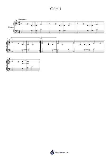 Calm 1 Sheet Music by C418-Arr.Cotphrey