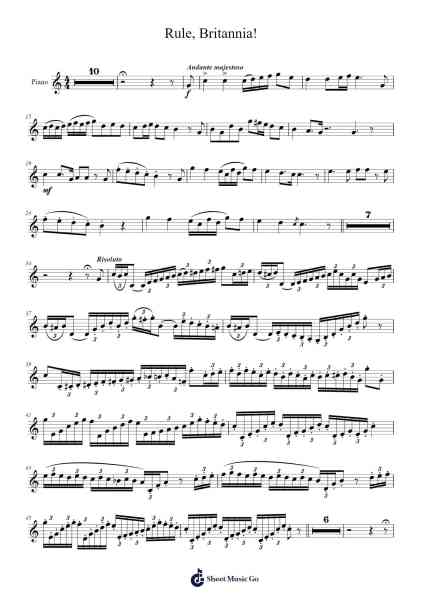 Rule, Britannia! Sheet Music by -Arr.Earlram