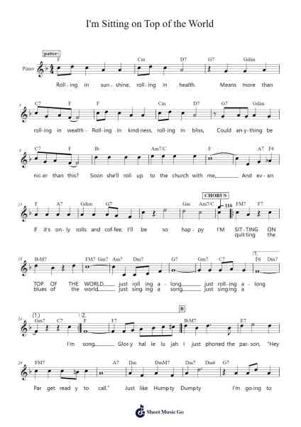 I'm Sitting on Top of the World Sheet Music by Ray Henderson-Arr.Gregson Lawvic
