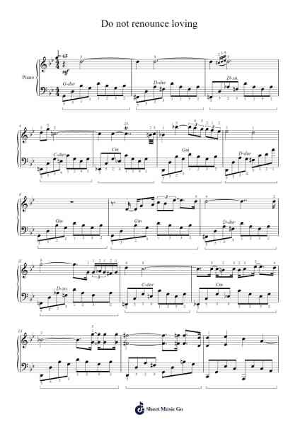Do not renounce loving Sheet Music by М. Минков-Arr.Jamesstone