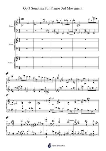 Sonatina in C Major, Op. 3, No. 1: III. Allegretto Sheet Music by YEETtheBEETtheGEET-Arr.Geofchael
