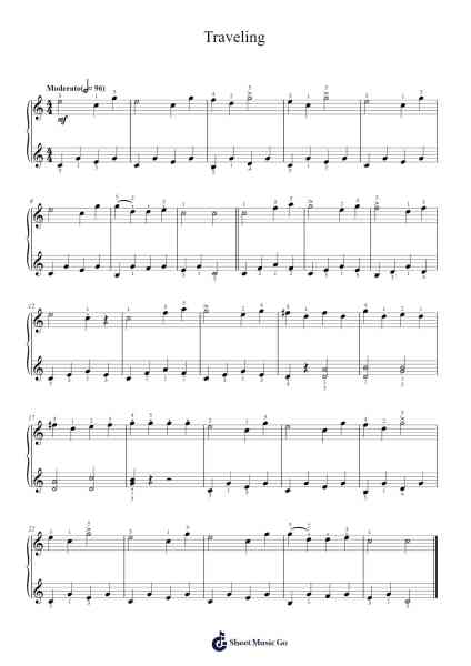 Traveling Sheet Music by Louis Köhler-Arr.Poshua Xansweet