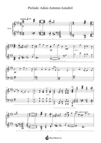Prelude: Adieu Autumn Annabel Sheet Music by K.H.J-Arr.Sadave