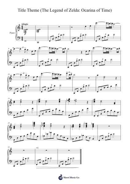 Title Theme (The Legend of Zelda: Ocarina of Time) Sheet Music by Koji Kondo-Arr.Ruxia