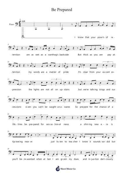 Be Prepared Sheet Music by Elton John-Arr.Jusmens