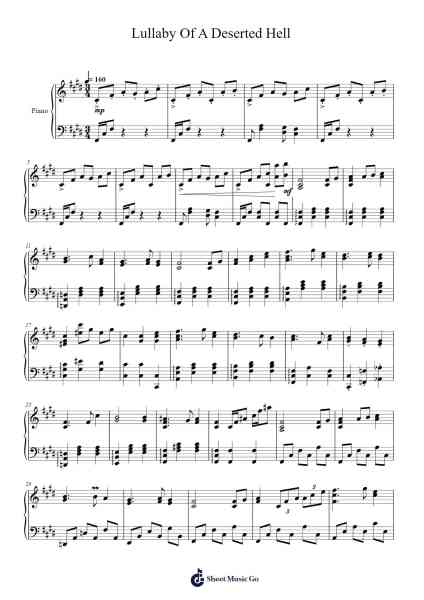 Lullaby Of A Deserted Hell Sheet Music by ZUN-Arr.Whittrine Pruham