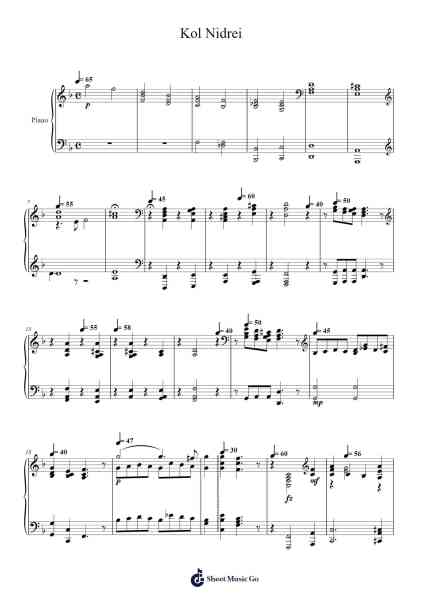 Kol Nidrei Sheet Music by Max Bruch-Arr.Yerleen Virdean