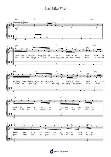 Just Like Fire Sheet Music by Pink Floyd-Arr.Dunbeck