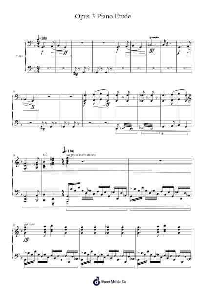 Opus 3 Piano Etude Sheet Music by James Collier/Bruno Henrique Peres-Arr.Manpiers
