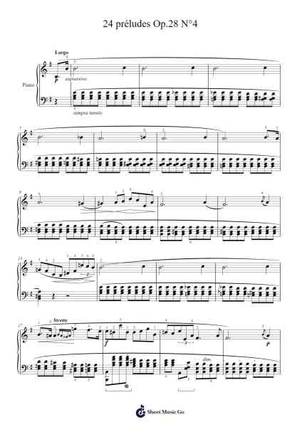 24 Préludes, Op. 28: No. 4 in E Minor Sheet Music by Frédéric Chopin-Arr.Leighruth