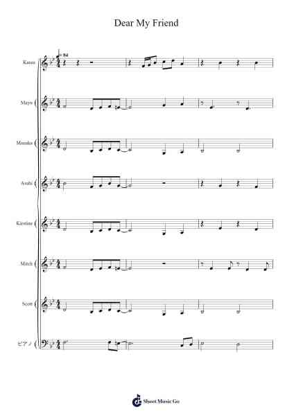 Dear My Friend Sheet Music by Blayule-Arr.Asmie Panvien