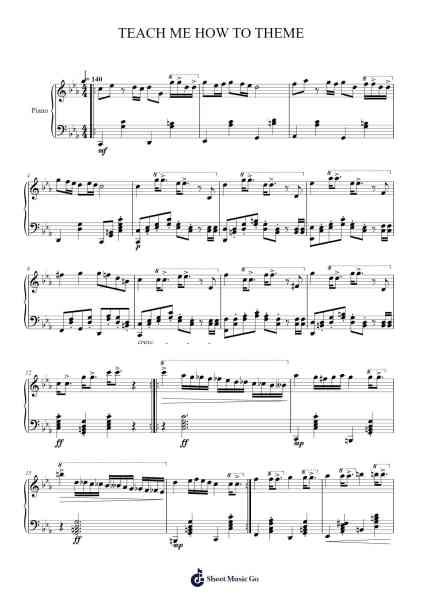 TEACH ME HOW TO THEME Sheet Music by Grihill-Arr.Pubey