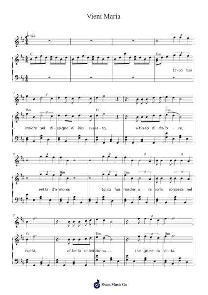 Vieni Maria Sheet Music by -Arr.Efbin Kimsie