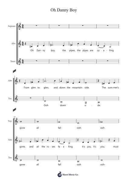Oh Danny Boy Sheet Music by Traditional Irish Folk Song-Arr.Odewyatt