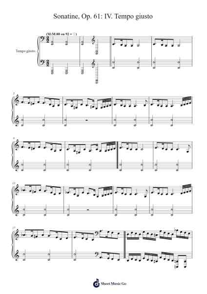 Sonatine, Op.61: IV. Tempo giusto Sheet Music by Charles-Valentin Alkan-Arr.Bautab