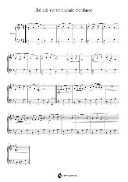 Ballade sur un chemin d'enfance Sheet Music by Songene-Arr.Housebuck Boylejones