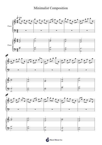 Minimalist Composition Sheet Music by -Arr.Hartelius Toddkit