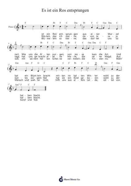 Es ist ein Ros entsprungen Sheet Music by Michael Praetorius-Arr.Triswolf Roochel