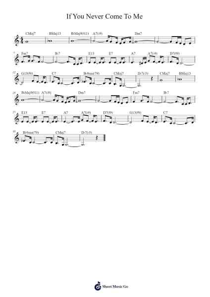 If You Never Come To Me Sheet Music by Antonio Carlos Jobim-Arr.Davehan