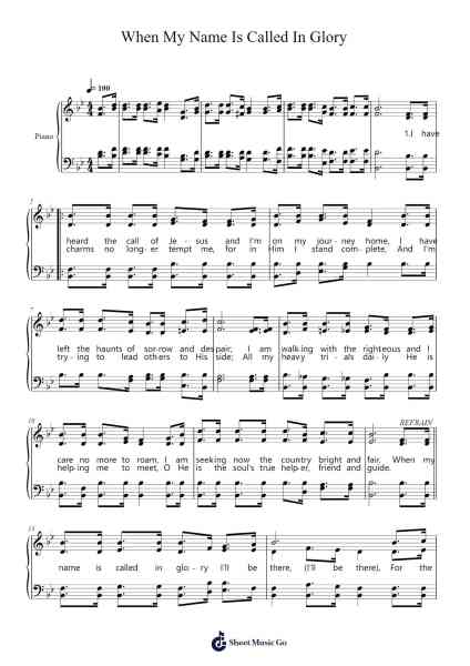 When My Name Is Called In Glory Sheet Music by J. M. Henson-Arr.Swinfred Clarkdiah
