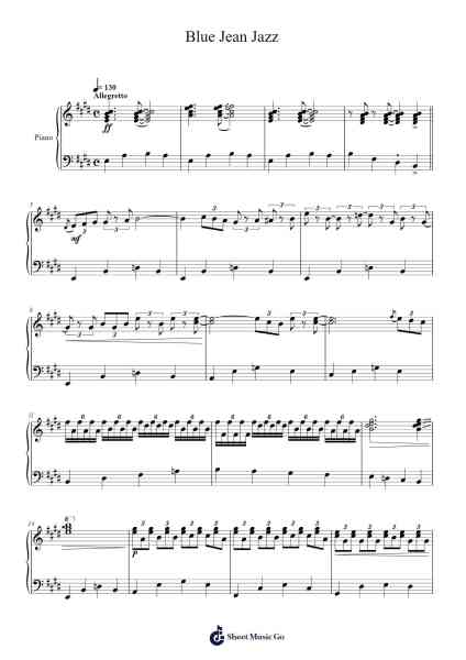 Blue Jean Jazz Sheet Music by O'Conps-Arr.Mollkins