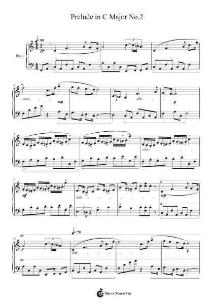 Prelude in C Major No.2 Sheet Music by Ethan Liu-Arr.Chamcarr Cherbard