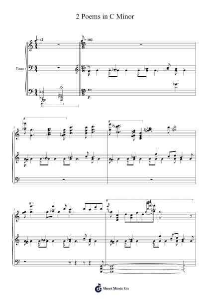 2 Poems in C Minor Sheet Music by Lionelclife Rhyschard-Arr.Georfoe