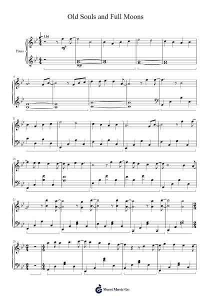 Old Souls and Full Moons - Opening 樂譜由 Rush Garcia - 編曲 Caewat Everkent