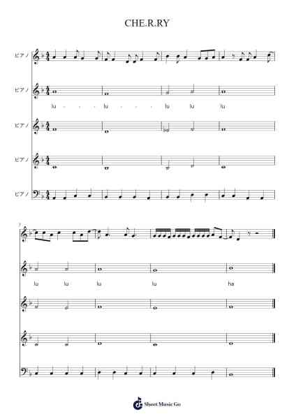 CHE.R.RY Sheet Music by -Arr.Consdia Debruth