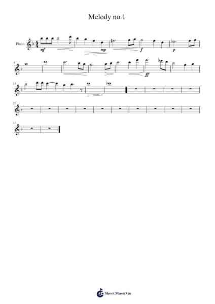 Melody no.1 Sheet Music by Hodgcon Hytor-Arr.Jesine