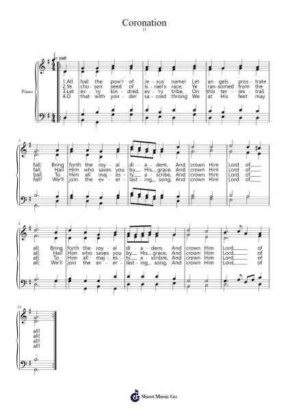 Coronation Sheet Music by Oliver Holden-Arr.Blitheclough