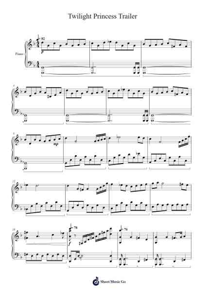 Twilight Princess Trailer Sheet Music by Koji Kondo-Arr.Jonestor