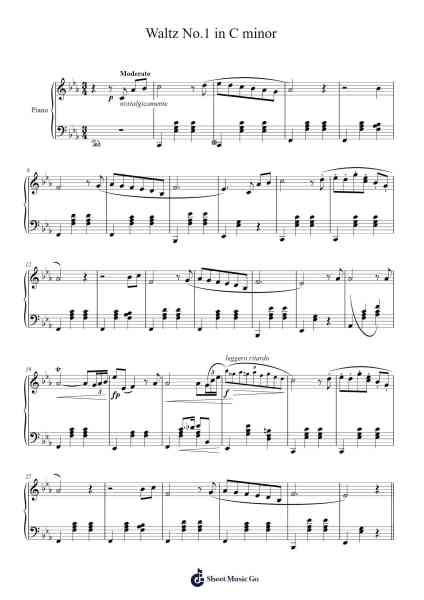 Waltz No. 1 in C Minor Sheet Music by M. Kontokostas-Arr.Jesret