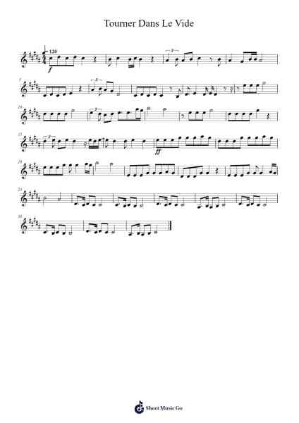 Tourner Dans Le Vide Sheet Music by Unknown author-Arr.Bivien