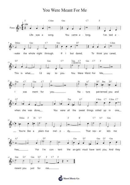 You Were Meant For Me Sheet Music by Nacio Herb Brown-Arr.Gadam