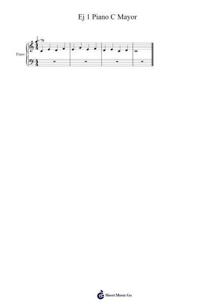Ej 1 Piano C Mayor Sheet Music by Peala-Arr.Leiflance Bessvian