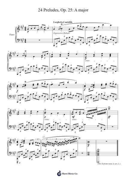 24 Preludes, Op. 25: A major Sheet Music by Tchezney.J-Arr.Rhysgel Dilcooke