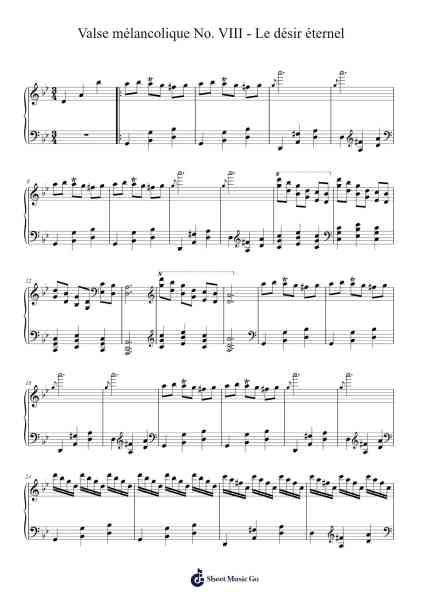 Valse mélancolique No. VIII - Le désir éternel Sheet Music by Stephan Beneking-Arr.Warald Kipfrank