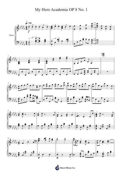 My Hero Academia OP 8 No. 1 Sheet Music by DISH//-Arr.Sonfy Strasie
