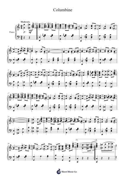 Columbine Sheet Music by Russell Wrennick-Arr.Mortion Woolftab
