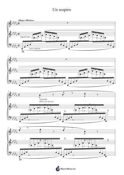 Études d'exécution transcendante, S. 144: No. 3 "Un sospiro" Sheet Music by Franz Liszt-Arr.Krisbe Chadky