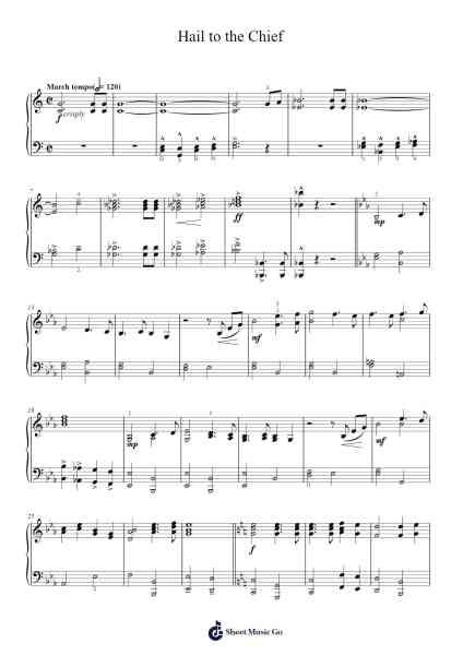 Hail to the Chief Sheet Music by James Sanderson-Arr.Jackbing Priceliot