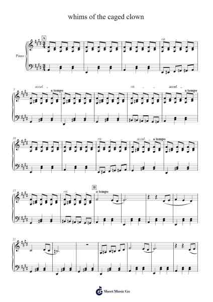 whims of the caged clown Sheet Music by Asher Hodges-Arr.Wanbohm