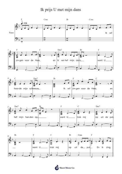 Ik prijs U met mijn dans Sheet Music by -Arr.Gailgale