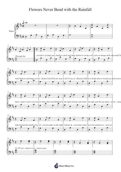 Flowers Never Bend with the Rainfall Sheet Music by Simon & Garfunkel-Arr.Paggai Noelsay