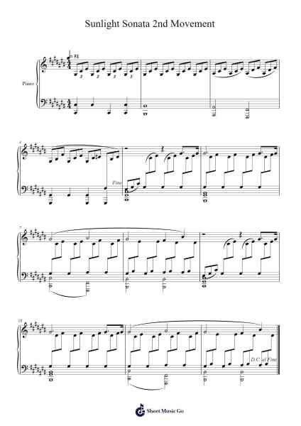 Sunlight Sonata 2nd Movement Sheet Music by Diaseph-Arr.Eveken Dougloyd